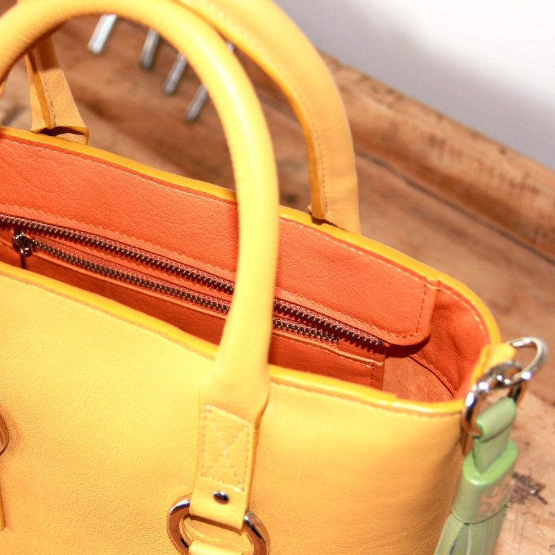 Handgemaakte leren tas uit maatwerk collectie van SA Design