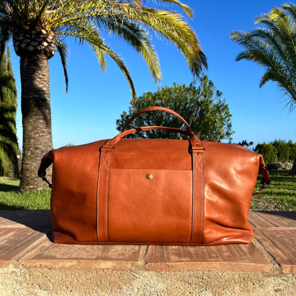 Duurzame handgemaakte leren weekender bag voor heren custom gemaakt in atelier SA Design