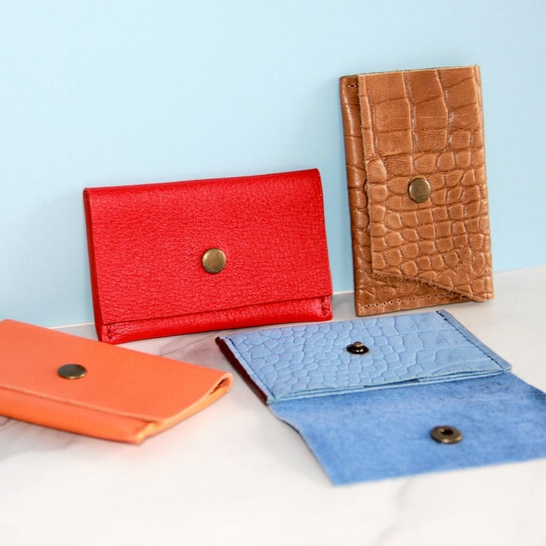 Collectie leren pasjeshouders met 3 vakken van SA Design