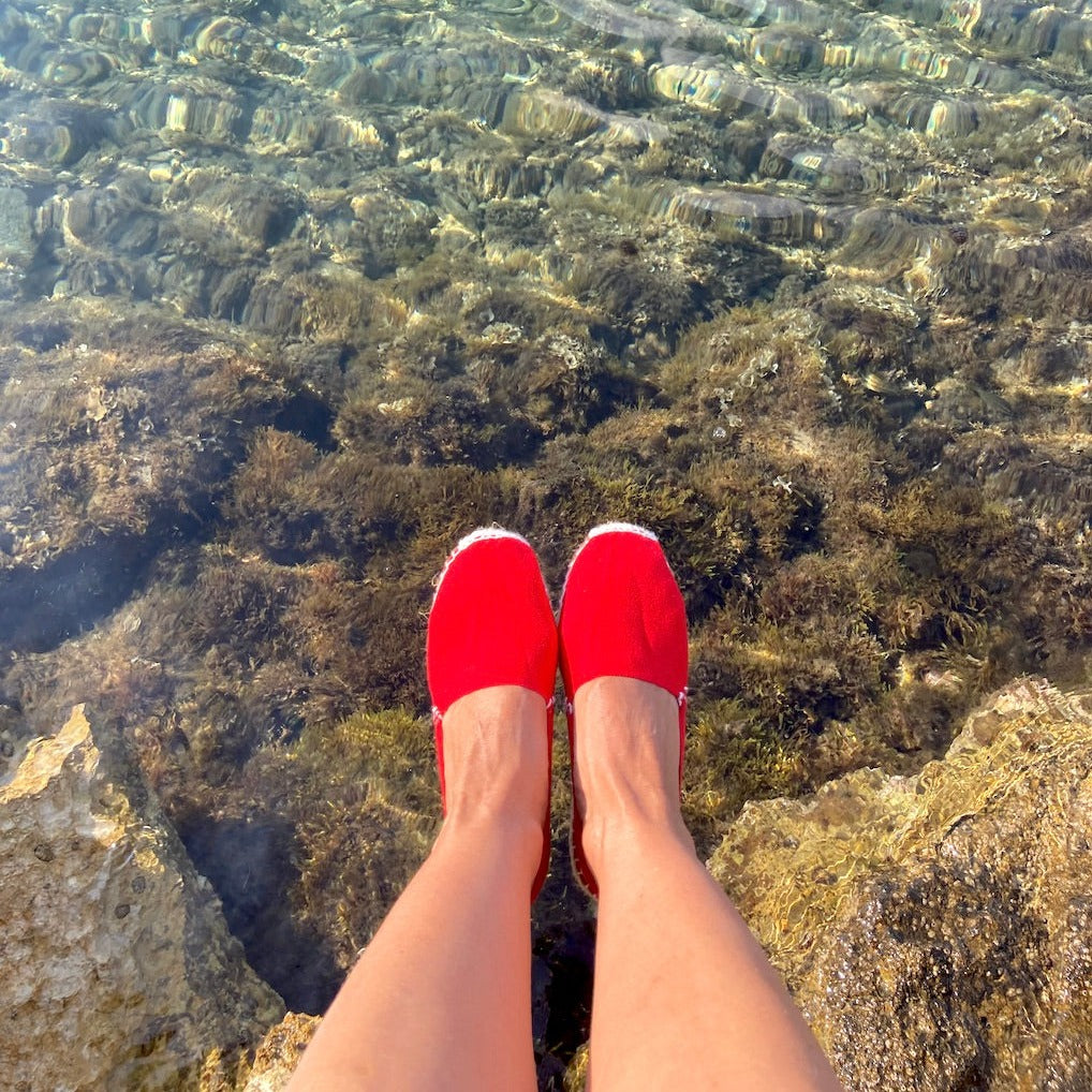 Handgemaakte Spaanse espadrille rood