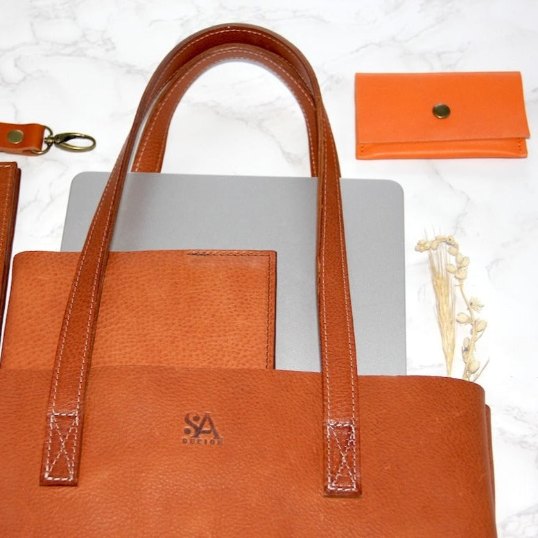 Amsterdam leather Tote Bag