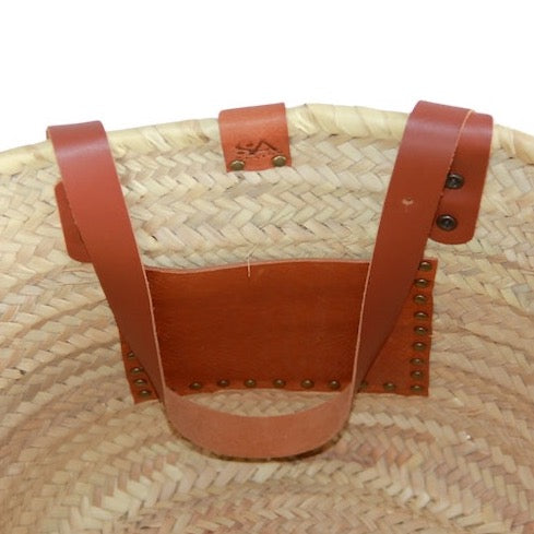 handgemaakte rieten tas met binnenvak en initialen