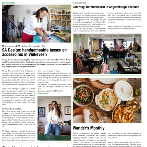 Artikel over SA Design in De Groene Venen