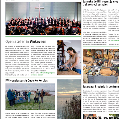 Artikel over het open atelier van SA Design inclusief mini workshop zelf je eigen sleutelhanger maken