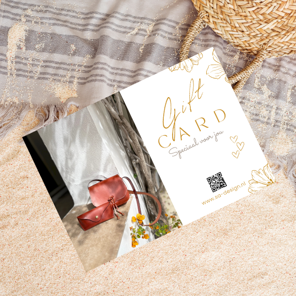 Voorzijde van de giftcard van SA Design
