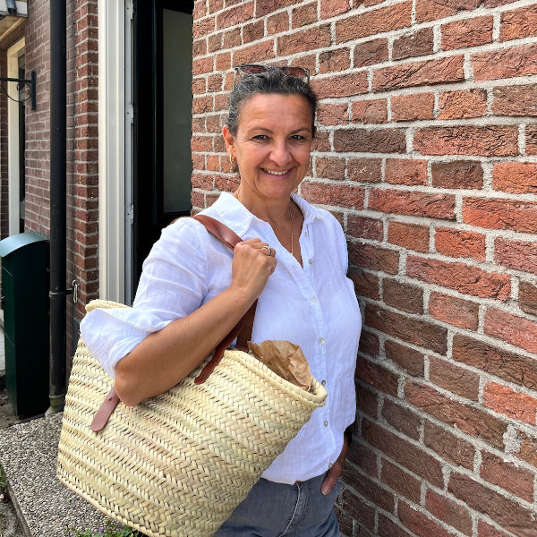 handgemaakte rieten tas ideaal voor boodschappen doen
