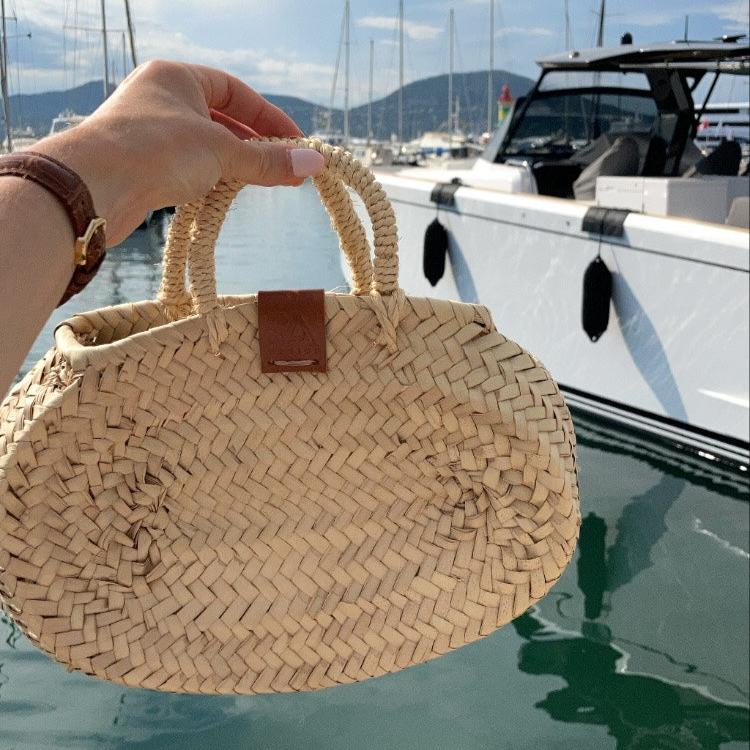 Handgevlochten rieten tas ovaal klein uit de Valencia collectie