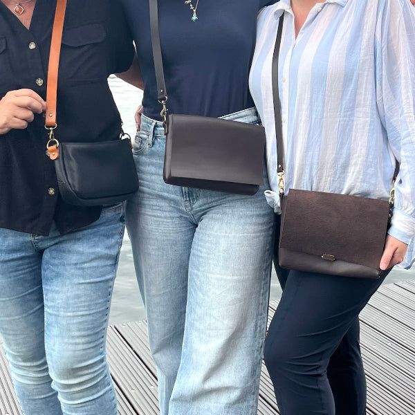 Diverste tassen uit de workshop leren tas