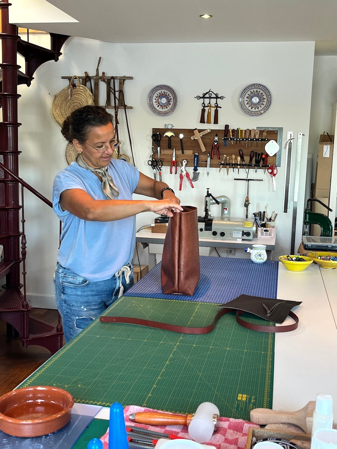 Voorbeeld van een tas van duurzaam leer