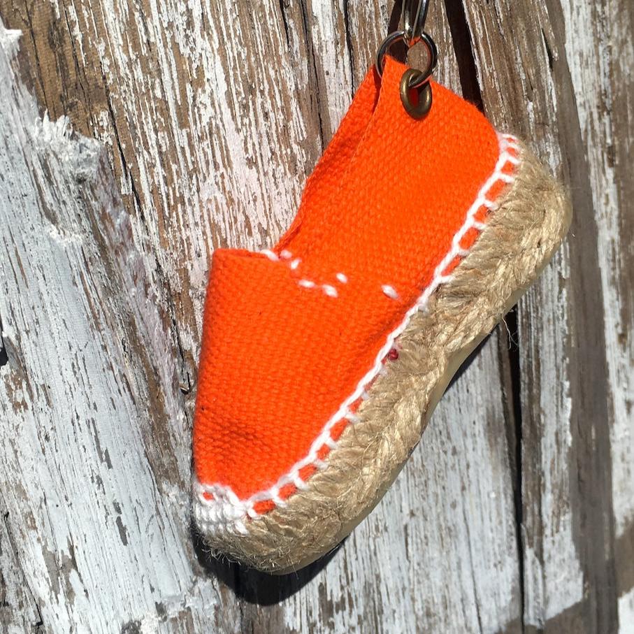 Handgemaakte mini espadrille in oranje