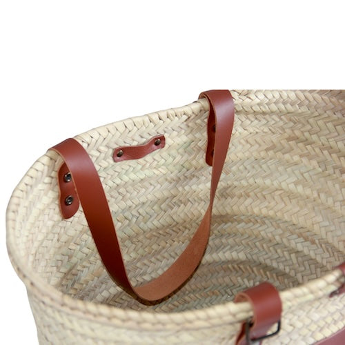 Zonnebril lus van Sevilla Deluze rieten tas met lus voor zonnebril binnenzijde