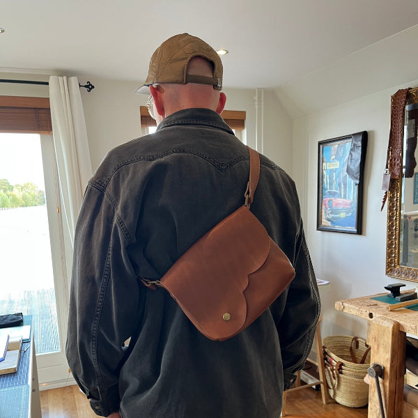 Leren herentas uit workshop leren tas